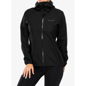 Kurtka przeciwdeszczowa damska Inov-8 Stormshell FZ V2. Czarne kurtki Inov-8, m, bez wzorów, bez kaptura. Za 471,99 zł.