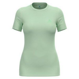 Koszulka damska ODLO Merino 160 BL TOP krótki rękaw 100% wełna merino. Zielone koszule nocne ODLO, bez wzorów, z wełny, bez ramiączek. Za 319,98 zł.