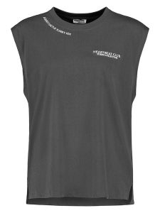 Sublevel Top w kolorze ciemnoszarym rozmiar: S. Szare topy Sublevel, s, bez wzorów, z bawełny, bez kołnierzyka, bez ramiączek. Za 43,99 zł.