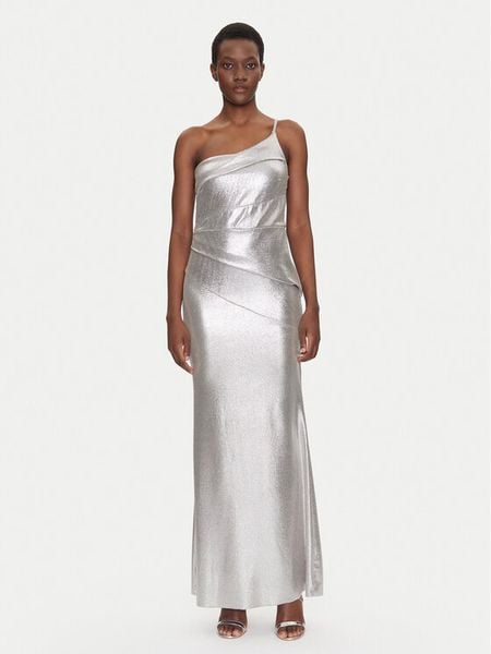 Rinascimento Sukienka wieczorowa CFC0019900002 Srebrny Regular Fit. Szare kombinezony Rinascimento, m, bez wzorów, z syntetyku, wizytowe, bez kołnierzyka, bez ramiączek. Za 299,99 zł.