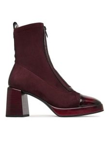 Hispanitas Botki HI254230 Fioletowy. Fioletowe botki Hispanitas, bez wzorów, z materiału, bez obcasa, na słupku, bez zapięcia. Za 599,99 zł.