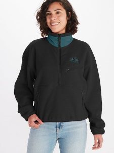 Marmot Bluza polarowa "94 E.C.O." w kolorze czarno-zielonym rozmiar: XS. Czarne bluzy Marmot, xs, bez wzorów, z polaru, bez kaptura. Za 140,20 zł.