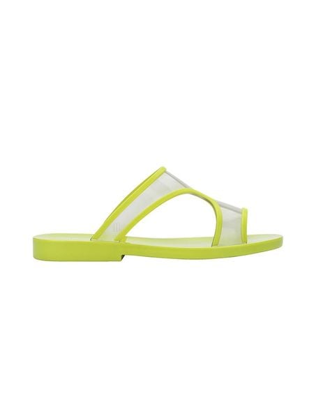 Melissa Klapki w kolorze zielono-żółtym rozmiar: 40. Zielone klapki Melissa, bez wzorów, z otwartym noskiem, bez obcasa. Za 104,64 zł.