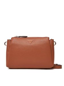 Guess Torebka Noelle II HWZG96 72120 Brązowy. Brązowe listonoszki Guess, z aplikacjami, ze skóry, bez dodatków. Za 329,99 zł.