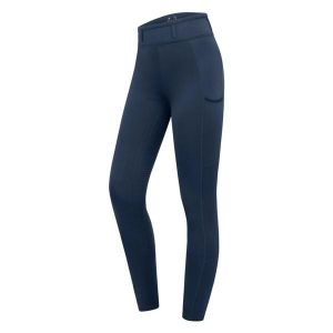 Damskie legginsy jeździeckie z pełną przyczepnością ELT Ella Glam. Niebieskie legginsy ELT, bez wzorów, z dzianiny. Za 268,50 zł.