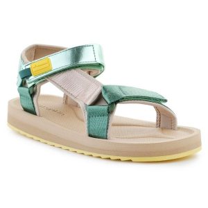 Sandały D.Franklin Forest Neo Strips DFSH361009-GREE zielone. Zielone sandały bez wzorów, bez obcasa, bez zapięcia. Za 287,72 zł.