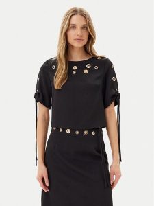 Artigli Bluzka ACBL000743 Czarny Regular Fit. Czarne bluzki Artigli, bez wzorów, z syntetyku, bez kołnierzyka, bez ramiączek. Za 209,99 zł.