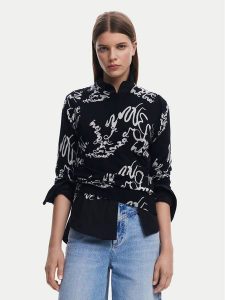 Desigual Sweter 25SWJF04 Czarny Regular Fit. Czarne swetry klasyczne Desigual, m, z syntetyku, bez kołnierzyka. Za 339,99 zł.
