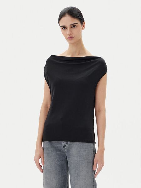 JDY Bluzka Ester 15351679 Czarny Regular Fit. Czarne bluzki JDY, m, bez wzorów, z syntetyku, bez kołnierzyka, bez ramiączek. Za 49,99 zł.