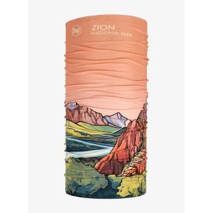 Chusta wielofunkcyjna Buff Coolnet UV National Parks - zion. Brązowe apaszki i chusty Buff, bez wzorów, sportowe. Za 81,99 zł.