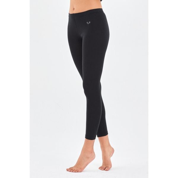 Norte - Ocieplane Legginsy z 100% Wełny Merino (195 g/m²). Czarne legginsy WOOLONA, bez wzorów, z wełny. W wyprzedaży za 288,00 zł.