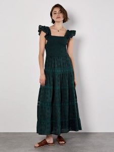 Apricot Sukienka w kolorze zielonym rozmiar: XL. Zielone sukienki Apricot, xl, bez wzorów, z bawełny, bez kołnierzyka, bez ramiączek, maxi. Za 108,99 zł.