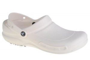Japonki Crocs Bistro, Dla obu płci. Białe klapki Crocs, bez wzorów, z materiału, bez obcasa. Za 199,00 zł.