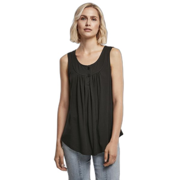 Damska koszulka typu tank top Urban Classics Viscose. Czarne bluzki Urban Classics, bez wzorów, eleganckie, bez kołnierzyka, bez ramiączek. Za 110,00 zł.