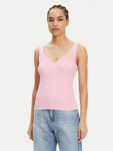 Vero Moda Top Willow 10326450 Różowy Slim Fit. Czerwone topy Vero Moda, m, bez wzorów, z wiskozy, bez kołnierzyka, bez ramiączek. Za 69,99 zł.