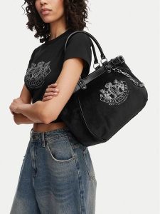 Juicy Couture Torebka CEO-BIJXT8987WZC. Czarny. Czarne kuferki Juicy Couture, bez wzorów, z materiału, bez dodatków. Za 449,99 zł.