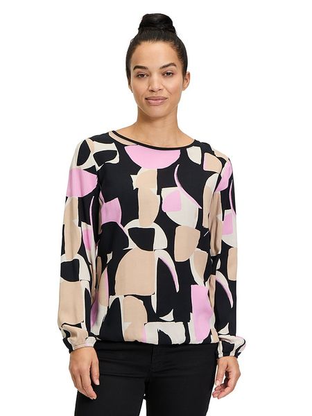 BETTY & CO Bluzka w kolorze szarobrązowo-czarno-jasnoróżowym rozmiar: 38. Brązowe bluzki Betty & Co, bez wzorów, z wiskozy, bez kołnierzyka, bez ramiączek. Za 78,47 zł.