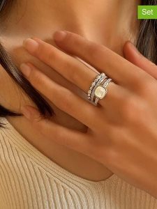 Les Petites Précieuses Srebrne pierścionki (3 szt.) z kamieniami szlachetnymi rozmiar: 58. Szare pierścionki Les Petites Précieuses, z cyrkonią, srebrne. Za 217,99 zł.