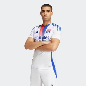 Koszulka piłkarska ADIDAS Olympique Lyonnais domowa sezon 24/25. Czerwone bluzki ADIDAS, s, bez wzorów, sportowe, bez kołnierzyka, bez ramiączek. W wyprzedaży za 279,99 zł.