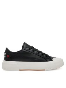 LOVE MOSCHINO Trampki JA15012G1MIA0000 Czarny. Czarne trampki LOVE MOSCHINO, bez wzorów, ze skóry, bez zapięcia. Za 469,99 zł.