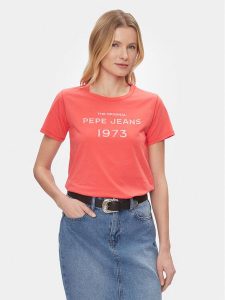 Pepe Jeans T-Shirt Harbor PL505743 Czerwony Regular Fit. Czerwone t-shirty Pepe Jeans, xl, bez wzorów, z bawełny, bez kołnierzyka, bez ramiączek. Za 129,99 zł.