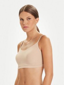Chantelle Biustonosz top Soft Stretch C16A20 Beżowy. Brązowe topy Chantelle, s, bez wzorów, z syntetyku, bez kołnierzyka, bez ramiączek. Za 189,99 zł.