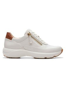 Clarks Skórzane sneakersy "Tivoli Zip-Off" w kolorze białym rozmiar: 36. Białe trampki Clarks, bez wzorów, bez zapięcia. Za 197,17 zł.