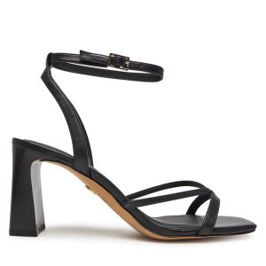 Sandały Aldo. Czarne sandały ALDO, bez wzorów, bez obcasa, na słupku, bez zapięcia. Za 369,99 zł.