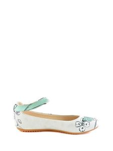Goby Baleriny w kolorze biało-miętowym ze wzorem rozmiar: 41. Białe balerinki Goby, bez wzorów, z materiału, bez obcasa, bez zapięcia. Za 165,99 zł.
