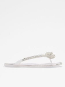 Aldo Japonki w kolorze srebrno-białym rozmiar: 38,5. Białe klapki ALDO, bez wzorów, z otwartym noskiem, bez obcasa. Za 104,99 zł.