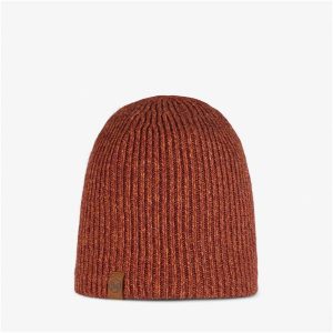 Czapka zimowa BUFF Knitted & Fleece Hat Lyne Bark. Czerwone czapki Buff, bez wzorów, sportowe. Za 130,09 zł.