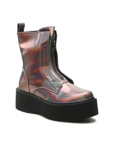 Jenny Fairy Trzewiki WS101-06 Kolorowy. Botki Jenny Fairy, bez wzorów, ze skóry, bez obcasa, na koturnie, bez zapięcia. Za 199,99 zł.