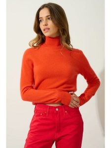 AUTHENTIC CASHMERE Kaszmirowy sweter "Eileen" w kolorze pomarańczowym rozmiar: M. Pomarańczowe swetry oversize AUTHENTIC CASHMERE, na lato, m, bez wzorów, z kaszmiru, bez ramiączek. Za 348,45 zł.