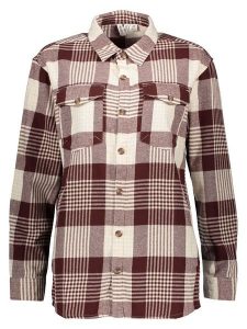 Roxy Koszula flanelowa "Let It Go" w kolorze czerwono-beżowym rozmiar: XL. Brązowe koszule Roxy, xl, bez wzorów, bez kołnierzyka, bez ramiączek. Za 76,39 zł.