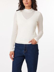 Scotch & Soda Koszulka w kolorze kremowym rozmiar: L. Brązowe bluzki Scotch & Soda, l, bez wzorów, prążkowane, bez kołnierzyka, bez ramiączek. Za 74,63 zł.