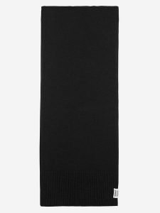 Ecoalf Wełniany szal w kolorze czarnym - 180 x 40 cm rozmiar: onesize. Czarne szaliki Ecoalf, bez wzorów, ze skóry. Za 150,02 zł.