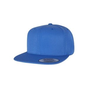 Czapka snapback Flexfit Classic. Niebieskie czapki FLEXFIT, bez wzorów, z wełny, klasyczne. Za 111,50 zł.