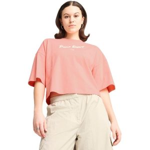 Koszulka Puma Premium Ess Oversized Graphic Tee, Kobiety. Czerwone koszulki sportowe Puma, bez wzorów, z bawełny, bez ramiączek. Za 113,99 zł.