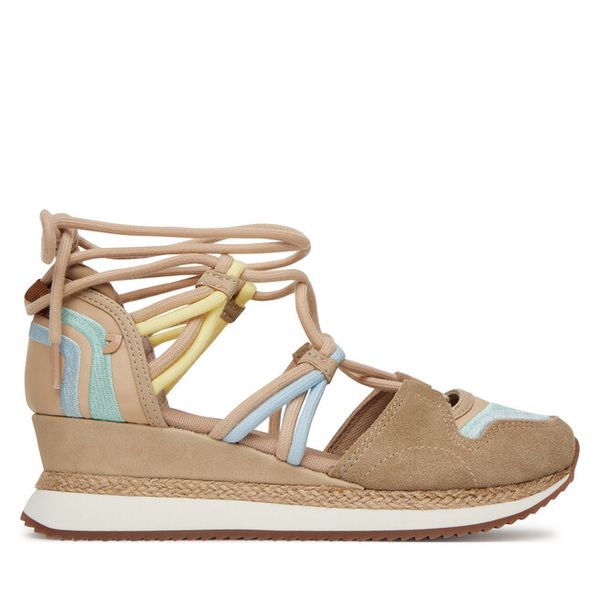 Półbuty Gioseppo. Brązowe czółenka Gioseppo, bez wzorów, bez obcasa, na koturnie, bez zapięcia. Za 209,99 zł.