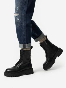 G-Star Raw Trzewiki EO-GEDIZ-8092 Czarny. Czarne buty zimowe G-Star, ze skóry, bez obcasa, bez zapięcia. Za 449,99 zł.
