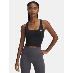Koszulka treningowa damska Under Armour Motion Tank. Czarne bluzki Under Armour, s, bez wzorów, sportowe, bez kołnierzyka, bez ramiączek. Za 140,45 zł.