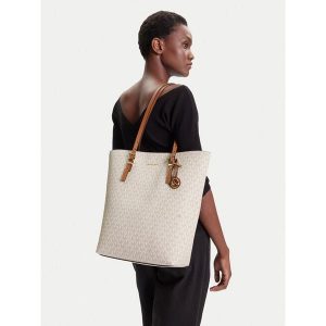 Torebka MICHAEL Michael Kors. Białe shopper bag MICHAEL Michael Kors, bez wzorów, bez dodatków. Za 790,99 zł.