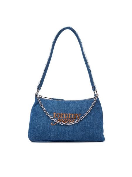 Tommy Jeans Torebka Tjw Cool Denim Shoulder Bag AW0AW18575 Niebieski. Niebieskie torebki klasyczne Tommy Jeans, bez wzorów, z denimu, bez dodatków. Za 449,99 zł.