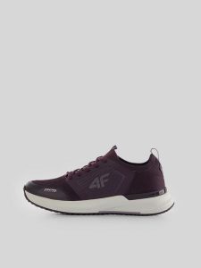 4F Buty treningowe na siłownię FAST_TRAINER damskie - fioletowe 41. Fioletowe buty sportowe 4f, bez wzorów, z gumy, bez zapięcia, na fitness i siłownię. Za 299,99 zł.
