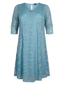Zizzi Sukienka koktajlowa E02610A Niebieski Feminine Fit. Niebieskie kombinezony Zizzi, xl, bez wzorów, z syntetyku, wizytowe, bez kołnierzyka, bez ramiączek. Za 299,99 zł.