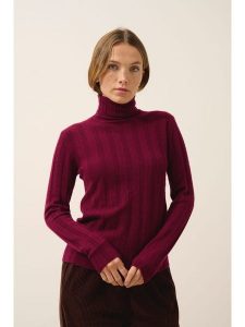 Just Cashmere Kaszmirowy golf "Serelith" w kolorze bordowym rozmiar: M. Czerwone golfy Just Cashmere, bez wzorów, z kaszmiru. Za 281,10 zł.