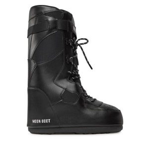 Śniegowce Moon Boot. Czarne buty zimowe Moon Boot, bez obcasa, bez zapięcia. Za 939,99 zł.