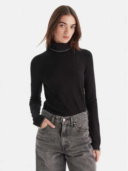 Liu Jo Golf MF5229 MS49I Czarny Regular Fit. Czarne golfy Liu Jo, bez wzorów, z wiskozy. Za 269,99 zł.