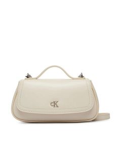 Calvin Klein Torebka LV04F3679G Kremowy. Białe torebki klasyczne Calvin Klein, bez wzorów, ze skóry, bez dodatków. Za 409,99 zł.