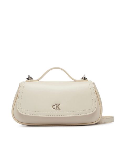 Calvin Klein Torebka LV04F3679G Kremowy. Białe torebki klasyczne Calvin Klein, bez wzorów, ze skóry, bez dodatków. Za 409,99 zł.